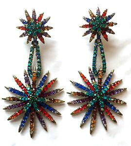 �y���������z�s�A�X�@�o�g���[�E�B���\���h���b�v�s�A�X�@butler amp; wilson multi kristalle starburst tropfenohrringe neu farbe