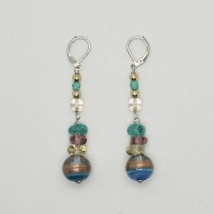 �y���������z�s�A�X�@�s�A�X�@�x�l�`�A�����m�K���Xohrringe antica murrina venezia, muranoglas blau violet grn or557a07