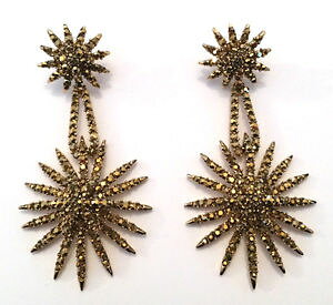 �y���������z�s�A�X�@�o�g���[�E�B���\���S�[���h�N���X�^���s�A�X�@butler amp; wilson gold kristall starburst ohrringe neu