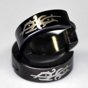 yzsAX@yAXeXX`[t[vsAX@sAX@ubN1 paar edelstahl ohrringe herrenohrring 14 mm neu creolen schwarz