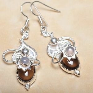 �y���������z�s�A�X�@�n���h�X���[�L�[�g�p�[�Y�W���X�p�[�X�^�[�����O�V���o�[�s�A�X�@handgemacht rauchige topas jaspis 925 sterling silber ohrhnger 57cm e00208