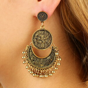 �y���������z�s�A�X�@�f�^�b�Z���y���_���g�{�w�~�Aas de56223 lange quaste anhanger bohmen fur frauen zink legierung anlage