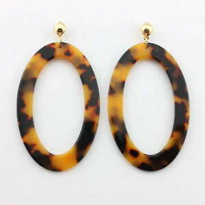 �y���������z�s�A�X�@�f�A�N�����s�A�X�@as de60074 grober acryl leopard oval ohrringe fur frauen zink legierung geometr