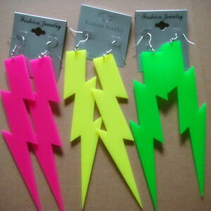 yzsAX@fANpNsAX@as de60464 fluoreszierende blitz acryl punk ohrringe zink legierung geometric