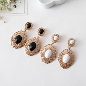 �y���������z�s�A�X�@�f�u���b�N�z���C�g�N���X�^���s�A�X�@as de65698 schwarz weiben kristall lange frau ohrclip aureate ohrringe geometri