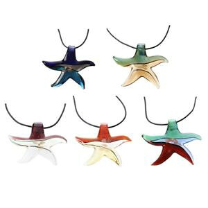 �y���������z�l�b�N���X�@××�y���_���g�l�b�N���X�����m�K���X�G�g���[��5x5x collier pendentif en murano verre etoile de mer 55mm j4i9