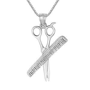 �y���������z�l�b�N���X�@�A�����J�{�b�N�X�C�^���Aargent sterling peigne amp; ciseaux 3d pendentif,fait aux usa,457cm italien bote