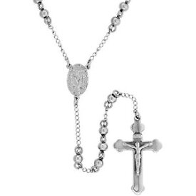 【送料無料】ネックレス　ステンレススチールクロスネックレスビーズacier inoxydable croix crucifix 762cm chapelet collier w6mm perles