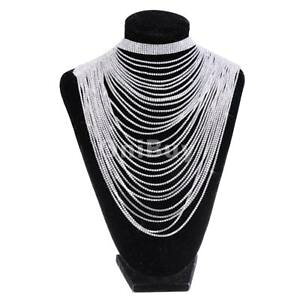 �y���������z�l�b�N���X�@�N���b�v�W���G���[�r���e�[�W�V���o�[�y���_���gcollier femme strass accessoire bijoux multicouche vintage pendentif argent