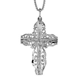 【送料無料】ネックレス　スターリングシルバークロスセンチボックスイタリアargent sterling filigrane crucifix cross pendant charme, 457cm italien bote