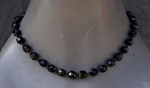 �y���������z�l�b�N���X�@�r���e�[�W�W�F�b�g���X�R���A�[vintage collier en perles de jais noues ras de cou