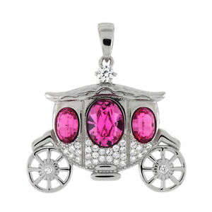 yzlbNX@X^[OVo[LbWsNfemmes en argent sterling 925 cindarella belle calche cristal rose 32cm