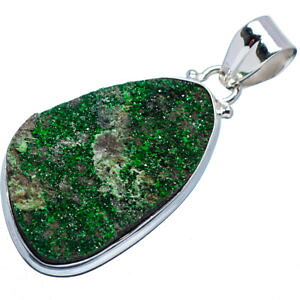 �y���������z�l�b�N���X�@�O���i�_�X�^�[�����O�V���o�[rare uvarovite grenade pendentif en argent sterling 925 48cm ana co bijoux