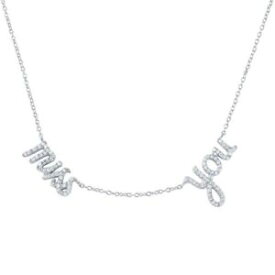 【送料無料】ネックレス　スターリングシルバーネックレスfemmes en argent sterling 925 rh miss you pendentif 406cm collier