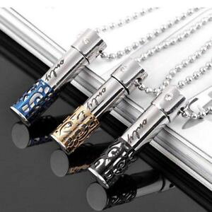 �y���������z�l�b�N���X�@�X�e�����X�X�`�[���N���b�vpendentif en acier inox pour parfum cendre ect remplir direct incl collier