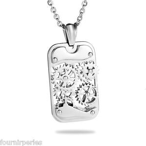 �y���������z�l�b�N���X�@�y���_���g�M�A�X�e�����X�X�`�[���A�N�Z�T���[5 pendentif breloques engrenage acier inoxydable accessoires 35x21mm