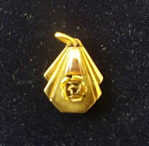 �y���������z�l�b�N���X�@�v���[�g�A�[���f�R�s���N�g�b�vantiquite bijoux plaque or oria pendentif art deco rose haut 25 cm larg 18 cm