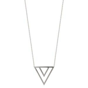 �y���������z�l�b�N���X�@�N�����v�X�e�����X�X�`�[���_�u���y���_���gkbc collier acier inoxydable pendentif double triangle 31x33mm