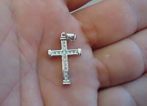 �y���������z�l�b�N���X�@�X�^�[�����O�V���o�[�y���_���g�N���X�A�N�Z���g�T�C�Y�~���~��en argent sterling 925 croix pendentifaccentstaille 29mm par 15mm nouveau