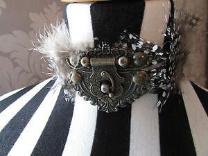 yzlbNX@MjAMjANXvSVbNnEB[yguine pintade plume ras du cou avec cuivre clasp gothiquehalloweensteampunk