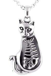 �y���������z�l�b�N���X�@�x���[�X�P���g���X�J���X�`�[���l�b�N���Xcontrose complet ventre chat chaton squelette crne acier noir collier cn101