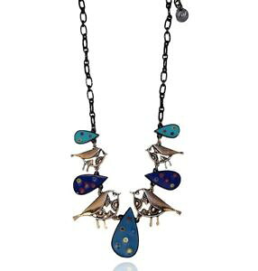 �y���������z�l�b�N���X�@�N���b�v�A���v�|�b�v�A�b�vcollier picoti picota, oiseaux amp; gouttes deau, lol bijoux, bleu popupbijoux