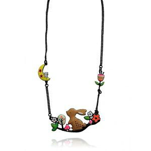 yzlbNX@ETMNvuElol bijoux collier lapin marron