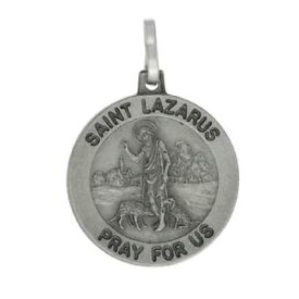 【送料無料】ネックレス　アンティークスターリングシルバーサンラザロfinition antique argent sterling saint lazarus mdaille pendentif