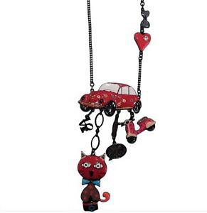 �y���������z�l�b�N���X�@�|�b�v�A�[�g�l�b�N���X�`���b�g�R�b�N�Xlol bijoux sautoir pop art collier chat cox bouches vespa rouge