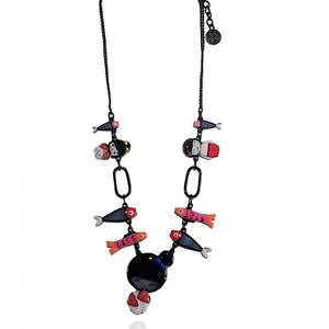 �y���������z�l�b�N���X�@�l�b�N���Xlol bijoux collier poupe chinoise kokeshi poissons rouge