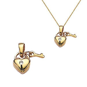 �y���������z�l�b�N���X�@�L�[�n�[�g�S�[���h���b�L�W���R�j�E��pendentif femme cl coeur en plaqu or 750000 et zirconium neuf beaux bijoux