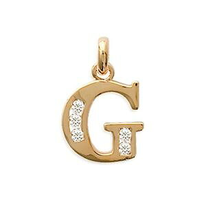 �y���������z�l�b�N���X�@�W���R�j�E��pendentif lettre g plaqu or et oxydes zirconium neuf