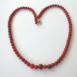 �y���������z�l�b�N���X�@�A���W�F���g�R��collana donna c argento con sfere di corallo bambu 6 mm 47 cm 123 p