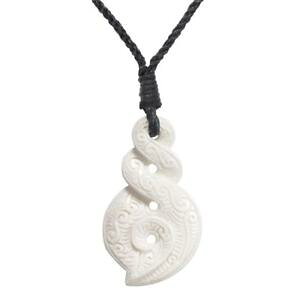 �y���������z�l�b�N���X�@�n���h�}�I���R���y���_���g�l�b�N���X�_�u��81stgeneration sculpt la main os maori double pikorua koru collier pendentif