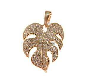 yzlbNX@S[hX^[OVo[nCAV[gsNplaqu or rose en argent sterling 925 hawaen trs grandes feuille pendentif