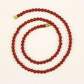 【送料無料】ネックレス　クリップレッドオレンジcornaline collier 4mm vritable naturel 4 mm perles rouge orange 406cm