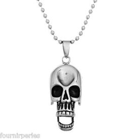 【送料無料】ネックレス　クリップステンレススチール5 pendentif tte de mort acier inoxydable pour collier cration 50x18mm