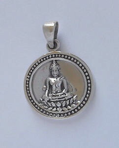 �y���������z�l�b�N���X�@�V���o�[�W���C���g�y���_���g���_��agnes creations pendentif mixte medaille bouddha en argent 925