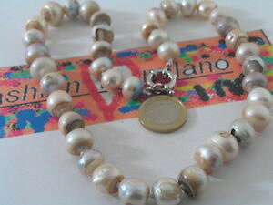 【送料無料】ネックレス パールビアンコベージュ1 collana annodata perle grezze biancobeige australiane lunga 53cm