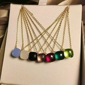 �y���������z�l�b�N���X�@�N�����v�S�[���h�N���X�^���I�[�X�g���Acollier pendantif dor petit carr cristal autriche bleu vert rouge jaune nd5