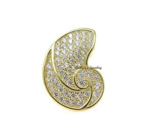 �y���������z�l�b�N���X�@�C�G���[�S�[���h�m�[�`���X�n���C�A���n��jaune or plaques en argent sterling 925 hawaen nautilus coque pendentif
