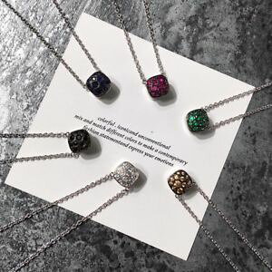 �y���������z�l�b�N���X�@�V���o�[�l�b�N���X�n�j�J���N���X�^���I�[�X�g���Acollier argent nid dabeille carr cristal autriche bleu vert rouge fin nd6