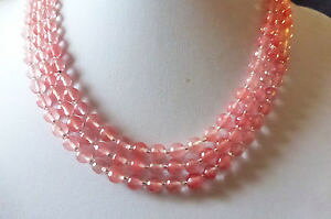 yzlbNX@sNNbvcollier de 3 rangs de perles de quartz rose