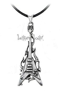 �y���������z�l�b�N���X�@�S�X���b�N�R�[�h�N�����v�y���_���g�M�^�[�S�V�b�Ngoth alchemy collier cordon amp; pendentif guitare flamme flaming v gothique