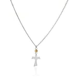【送料無料】ネックレス アーメンベージュアルジェントグラーネコンタウcollana amen tau cltaolb con tau in argento 925 e grano in legno colore beige