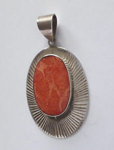 �y���������z�l�b�N���X�@�V���o�[�r���e�[�W�y���_���gagnes creations beau pendentif vintage en argent 925 amp; corail gorgone