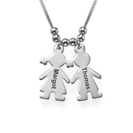 【送料無料】ネックレス　クリップシルバーカスタムポーチcollier personnalis argent enfants 2 prnoms pochette cadeau lamp;d