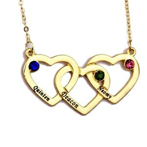 �y���������z�l�b�N���X�@�g���v���N�����v�S�[���f���|�[�`collier triple coeur 3 prnoms dor pochette cadeau lamp;d