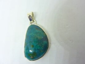 【送料無料】ネックレス　シルバーpendentif azurite chrysocolle monture argent 925 ref 7654