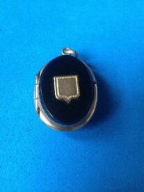 【送料無料】ネックレス　オニキスancien pendentif onyx amp; plaqu or mourning pendant